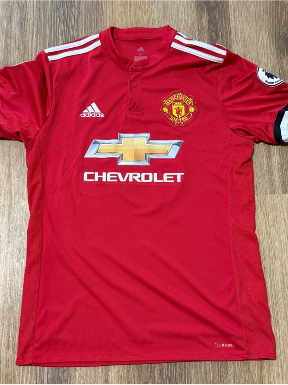 Paul Pogba adidas Red Manchester United Home Jersey with Chevrolet Logo
